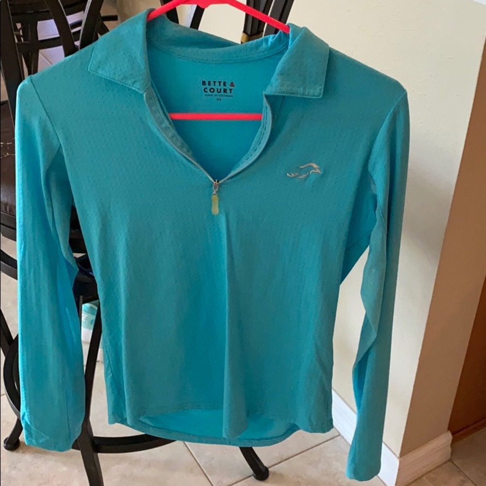 Turquoise Bette& Court golf shirt